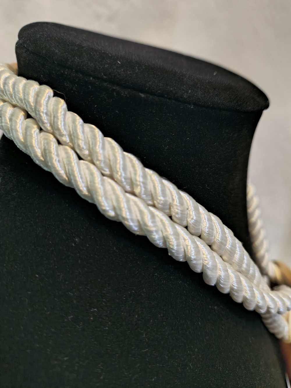 Mother-of-Pearl Pendant Necklace with Ivory Rope - Picture 3 of 7